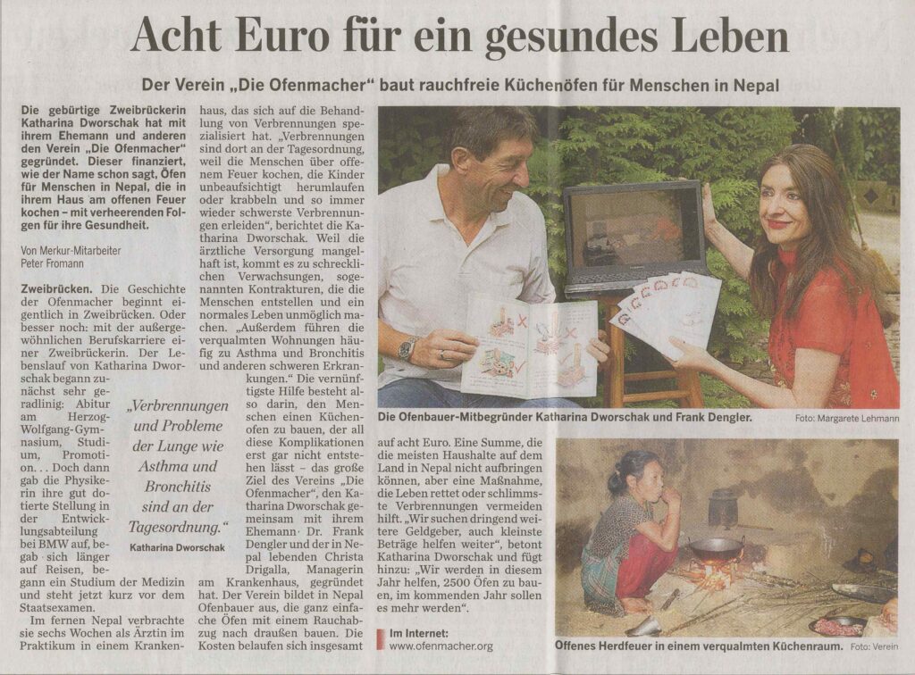 Presseartikel 07.10.2010 Pfälzischer Merkur, Ofenmacher aus Zweibrücken in die Welt